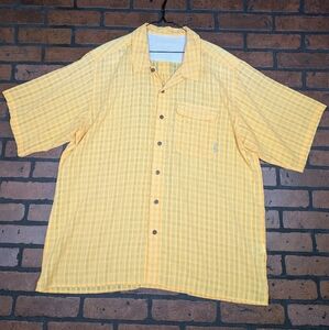 Exofficio Men's Yellow Checkered Button Down‎ Shirt